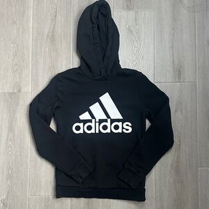 Adidas Kids Black and White Logo Hoodie size Large